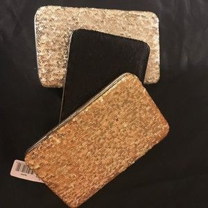 Gold, Silver, and Black Sequin Clutch